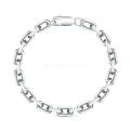 Браслет из серебра родированный с алмазной огранкой - Якорный