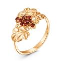 Кольцо из золочёного серебра с нат.гранатом