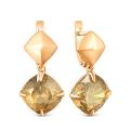 Серьги из золочёного серебра с кристаллами Swarovski Золотая тень