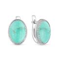 Серьги из серебра с бирюзой родированные
