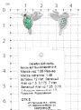 Брошь из серебра с фианитом и нат.зелёным агатом родированная - Колибри