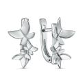 Серьги из серебра родированные - Бабочки