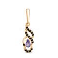 Подвеска из золочёного серебра с танзанитом и нат.шпинелью