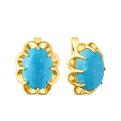 Серьги из золочёного серебра с нат.бирюзой