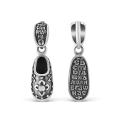 Подвеска из чернёного серебра с фианитом - тапочка св.Спиридона