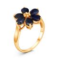 Кольцо из золочёного серебра с сапфиром