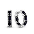 Серьги из серебра с нат.сапфиром родированные