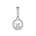 Подвеска из серебра с синт. муассанитом и фианитами родированная