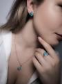 Серьги-пусеты из золочёного серебра с нат.бирюзой