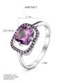 Кольцо из серебра с аметистом и фианитами родированное