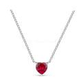 Колье из серебра с синт. рубином родированное