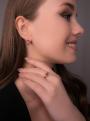 Серьги из золочёного серебра с нат.рубином и фианитами