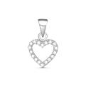 Подвеска Сердце из серебра с фианитами родированная