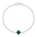 Браслет из серебра с малахитом родированный