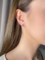 Серьги-пусеты из серебра с фианитами родированные - Морские звёзды