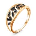 Кольцо из золочёного серебра с нат.шпинелью и родированием
