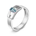 Кольцо из серебра с нат. топазом SWISS родированное