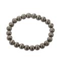 Браслет с элементами из серебра с рутениевым покрытием (бусины на резинке)