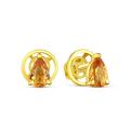 Серьги-пусеты из золочёного серебра с нат. цитрином