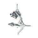 Подвеска серебро 925 пробы ведьма (ведьмочка) на метле. Миниатюрный кулон, изображающий самую знаменитую ведьму в русской культуре – Маргариту из романа Михаила Булгакова 