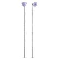 Серьги-продёвки из серебра с кристаллами премиум Австрия цв.светло-фиолетовый родированные