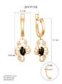 Серьги из золочёного серебра с натуральным диопсидом и фианитами - Скорпион
