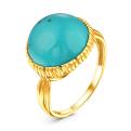 Кольцо из золочёного серебра с бирюзой 