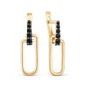 Серьги из золочёного серебра с нат.шпинелью и родированием