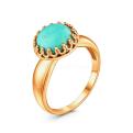 Кольцо из золочёного серебра с натуральной бирюзой