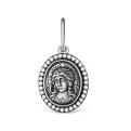 Подвеска религиозная из чернёного серебра с фианитами - св.Ангел Хранитель