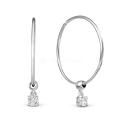 Серьги-конго из серебра с фианитами родированные (съёмный элемент)