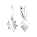 Серьги длинные форма клевер из серебра родированные коллекция quatrefoil