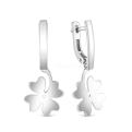 Серьги длинные форма клевер из серебра родированные коллекция quatrefoil