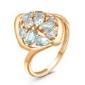 Кольцо из золочёного серебра с нат.топазом