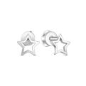 Серьги-пусеты из серебра родированные - Звёзды
