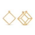 Серьги из золочёного серебра - Куб