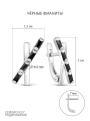 Серьги женские из серебра с чёрными фианитами родированные