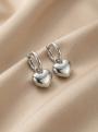 Серьги женские из серебра родированные - Сердечки (2 в 1)