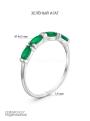 Кольцо женское из серебра с зелёным агатом родированное