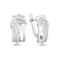 Серьги женские из серебра и фианитами родированные