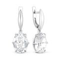 Серьги женские из серебра с кристаллами Премиум Австрия бесцветный родированные