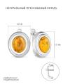 Серьги из серебра с натуральным прессованным янтарём родированные