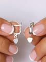 Серьги женские из серебра родированные - Сердце