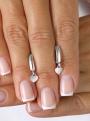 Серьги женские из серебра родированные - Сердце