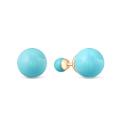 Серьги-пусеты из золочёного серебра с натуральной бирюзой