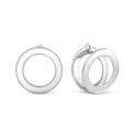 Серьги в форме круга из серебра родированные