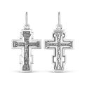 Крест из чернёного серебра - Спаси и сохрани, 3,5 см