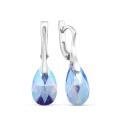 Серьги из серебра с кристаллами премиум Австрия светло-голубой