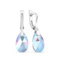 Серьги из серебра с кристаллами премиум Австрия светло-фиолетовый