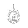 Подвеска из серебра родированная - Символы удачи